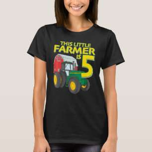 Camiseta 5.º Nacimiento Niño 5 Años Tractor de Camión Granj