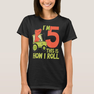 Camiseta 5.º Nacimiento Niño 5 Años Tractor de Camión Granj