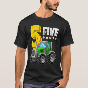 Camiseta 5.º Nacimiento Niño 5 Años Tractor de Camión Granj