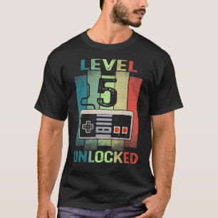 Camiseta 5.º Nacimiento Niño Nivel 5 Videojugador desbloque