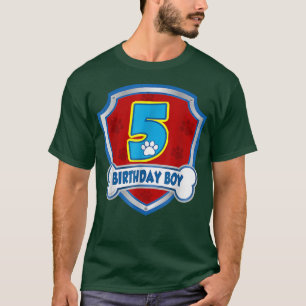 Camiseta 5.º Nacimiento Patrulla de 5 años Perro Niño
