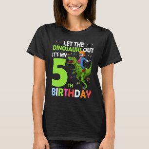 Camiseta 5.º Nacimiento Rex Clown Circus Dejar Que Los Dino