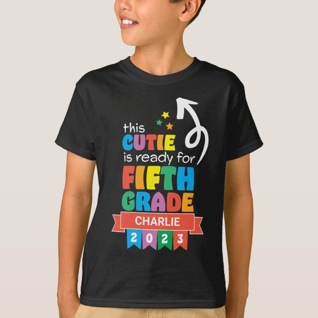 Camiseta 5.º primer día escolar 2023 de vuelta a la escuela (Anverso)