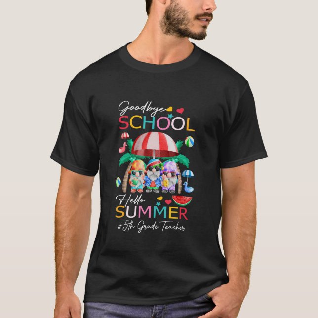 Camiseta 5.º profesor de secundaria Escuela de adiós Hola S (Anverso)