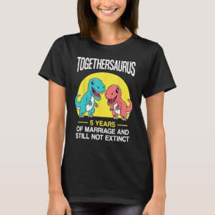 Camiseta 5.º Quinto Aniversario Boda Funny T-Rex C