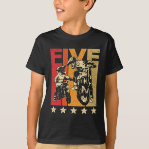 Camiseta 5.º regalo de cumpleaños Bicicleta sucia Motocross