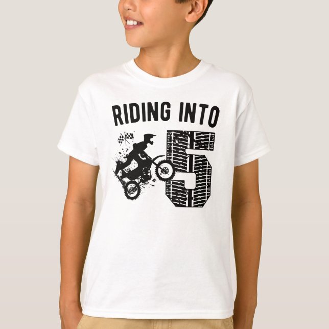 Camiseta 5.º regalo de cumpleaños Bicicleta sucia Motocross (Anverso)