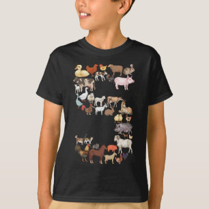 Camiseta 5.º tema de los animales de granja de cumpleaños