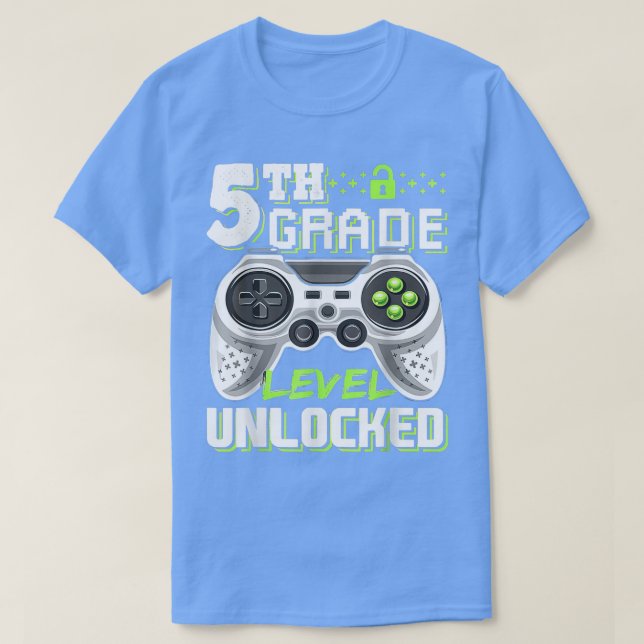Camiseta 5.º videojuego desbloqueado de nivel universitario (Diseño del anverso)