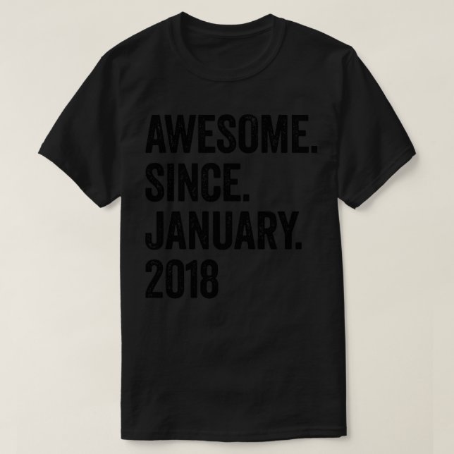 Camiseta 5 años de asombro desde enero de 2018 5º cumpleaño (Diseño del anverso)