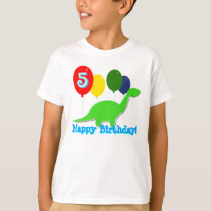 Camiseta 5 años de dinosaurio del cumpleaños hinchan la