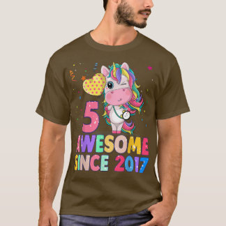 Camiseta 5 años de edad Chica unicornio asombroso cínico