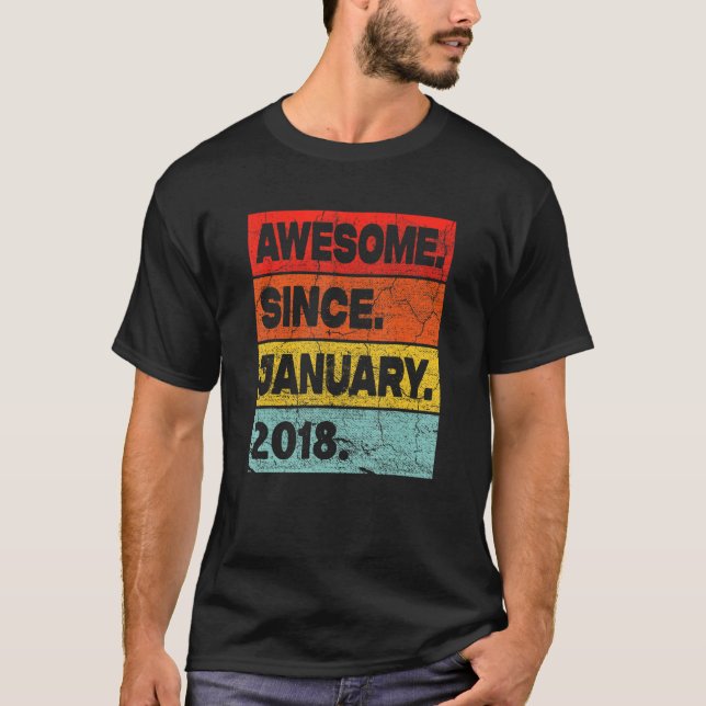 Camiseta 5 años de edad increíble desde enero de 2018 (Anverso)