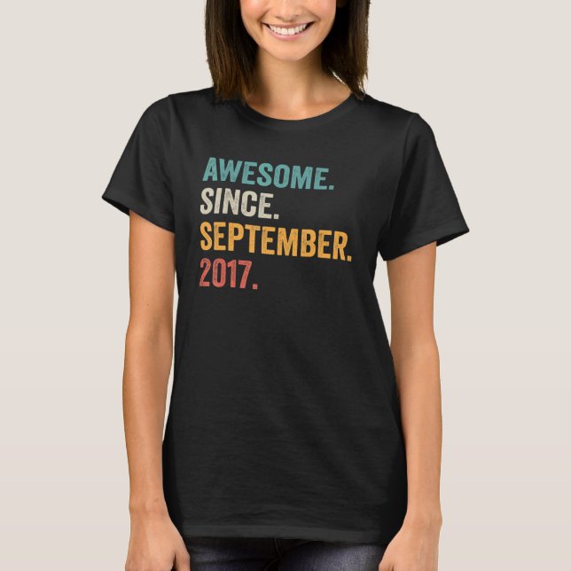 Camiseta 5 años de edad increíble desde setiembre de 2017 5 (Anverso)