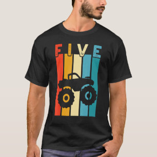 Camiseta 5 años de edad Monstruo-Camión Fiesta de Cumpleaño