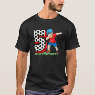 Camiseta 5 años de fiesta de cumpleaños temática del fútbol