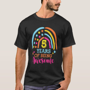 Camiseta 5 Años De Ser Sorprendente La Mano De Cumpleaños D