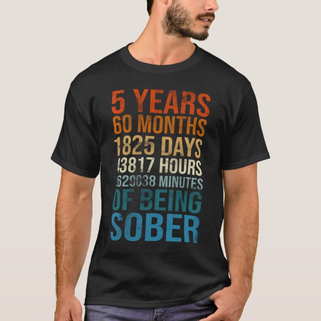 Camiseta 5 años de una celebración más sobria Sobriedad Rec (Anverso)
