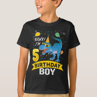 Camiseta 5 años Gift Boy T Rex Dinosaur 5 años