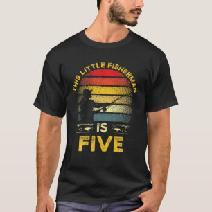 Camiseta 5 Años Pescador Del Partido De Cumpleaños De La Pe