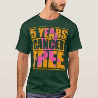 Camiseta 5 años sin cáncer Cinta rosa Cinta de pecho Cáncer