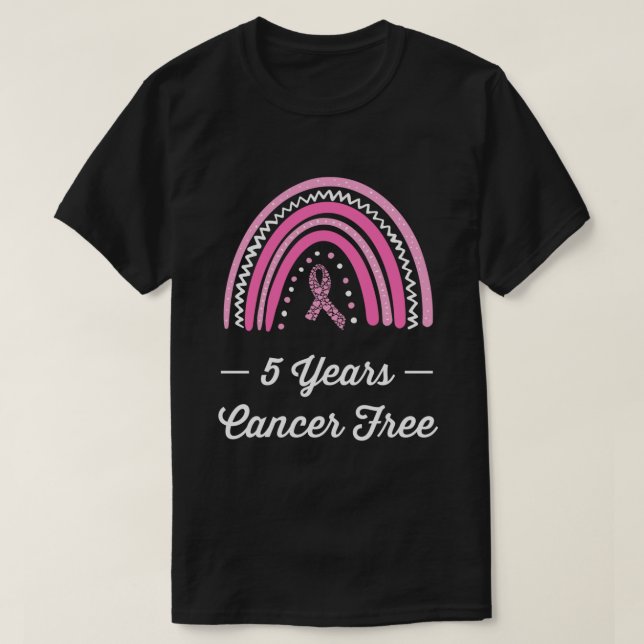 Camiseta 5 años Sobreviviente libre de cáncer de mama Manga (Diseño del anverso)