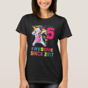Camiseta 5 años Unicornio Dabbing 5to Cumpleaños Niña Unico