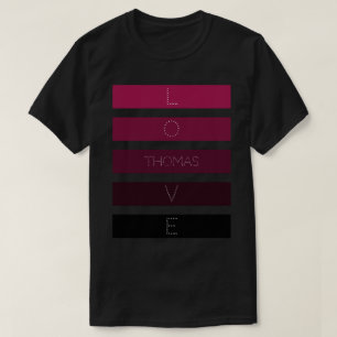 Camiseta 5 Bandas de degradado morado negro Nombre personal