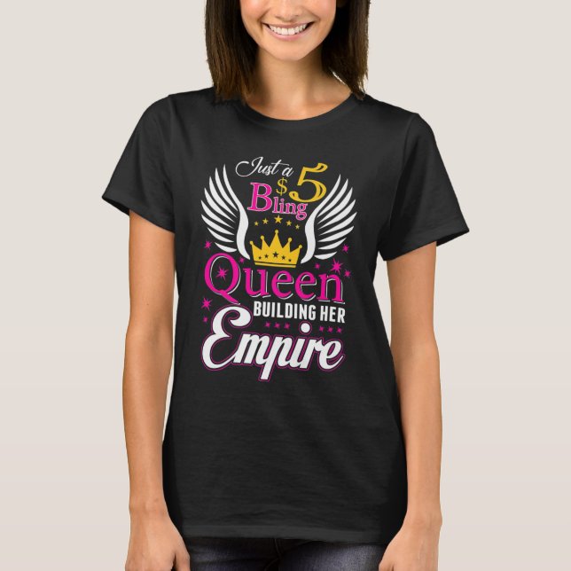 Camiseta 5 Bling Queen para mujeres damas Paparazzi (Anverso)