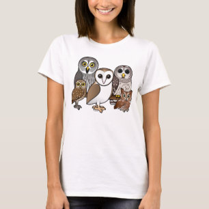 Camiseta 5 búhos de Birdorable