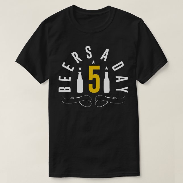 Camiseta 5 cervezas al día (Diseño del anverso)