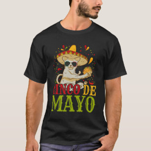 Camiseta 5 Cinco Gatos De Mayo Con Gorra Mexicano Y Taco
