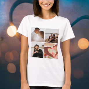 Camiseta 5 Collage Personalizado de fotos personalizado