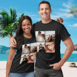 Camiseta 5 Collage Personalizado de fotos personalizado<br><div class="desc">Crea un Collage de fotos Personalizado único personalizado 5 camiseta fotográfica personalizada de Ricaso. Cuenta con 4 plantillas de fotos al frente y una al fondo</div>