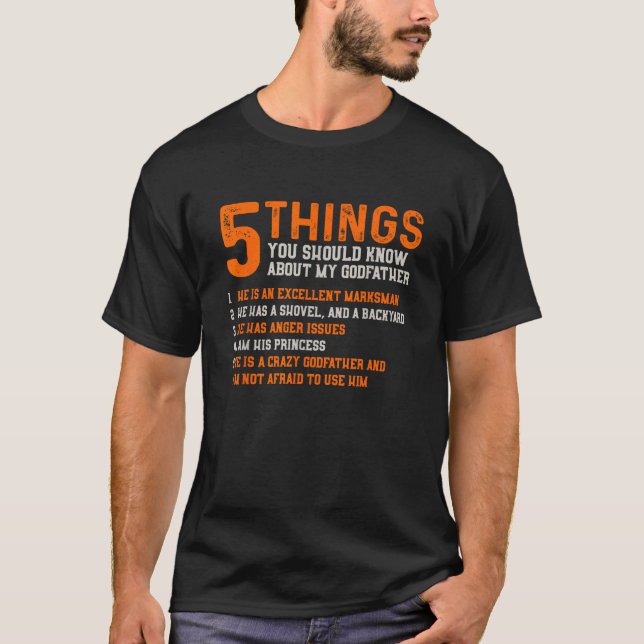 Camiseta 5 cosas que deberías saber sobre el padrino (Anverso)