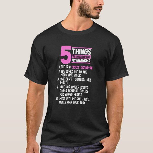 Camiseta 5 cosas que deberías saber sobre el regalo de mi a (Anverso)