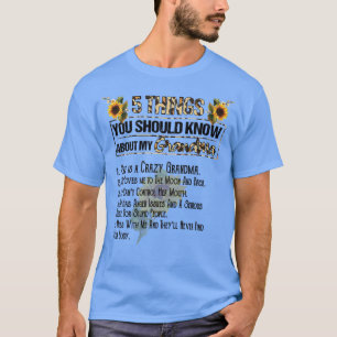 Camiseta 5 cosas que deberías saber sobre mi abuela Sunflow