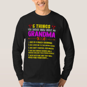 Camiseta 5 Cosas Que Deberías Saber Sobre Mi Humor De Abuel