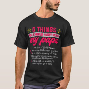 Camiseta 5 Cosas que deberías saber sobre mi padre papá