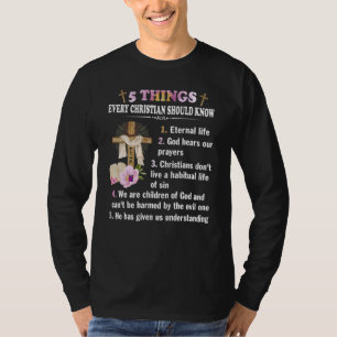 Camiseta 5 Cosas Que Todo Cristiano Debe Conocer A Jesús G