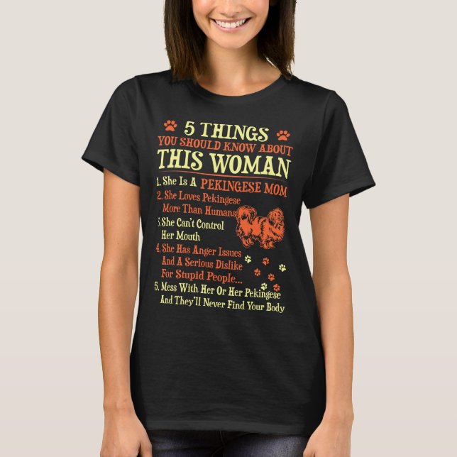 Camiseta 5 cosas que usted debe saber sobre la mamá de (Anverso)