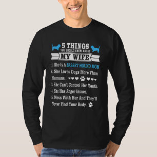 Camiseta 5 cosas sobre mi esposa Basset Hound Lover