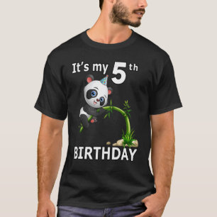 Camiseta 5 Cumpleaños 5 Años Fiesta Animal Panda 5