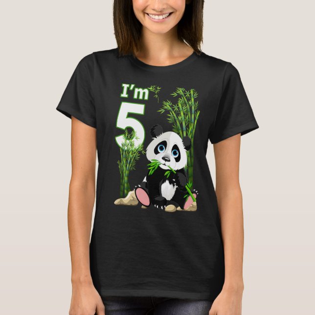 Camiseta 5 Cumpleaños 5 Años Fiesta Animal Panda 8 (Anverso)