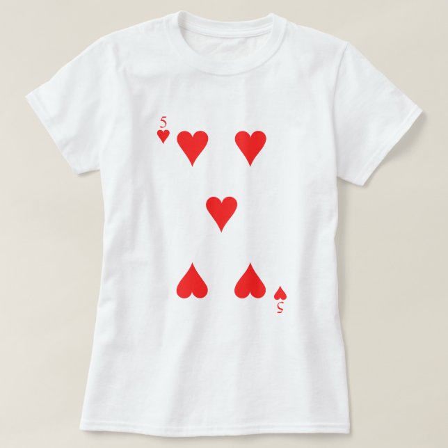 Camiseta 5 de corazones (Diseño del anverso)