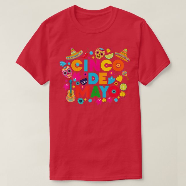 Camiseta 5 De Mayo Cinco De Mayo Sombrero Maraca (Diseño del anverso)