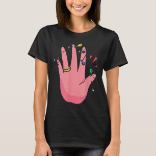 Camiseta 5 Dedos Compromiso Mano Fiesta Mejor Novio Novia G