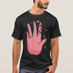 Camiseta 5 dedos de compromiso mano fiesta mejor prometido