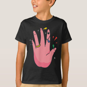 Camiseta 5 Dedos Mano de Compromiso Fiesta Mejor Novio Novi