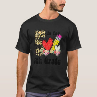Camiseta 5 es para maestro de 5to grado leopardo de vuelta